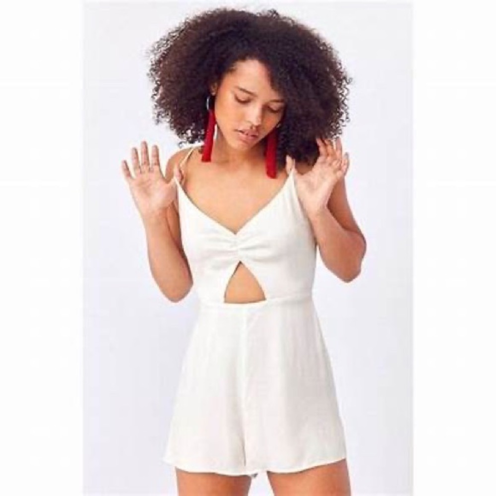 Kimchi Blue Textured Satin Cutout Romper